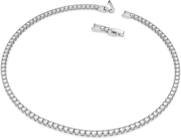 SWAROVSKI Tennis Deluxe Crystal Bracelet and Necklace Jewelry CollectionNecklace  Rhodium Tone