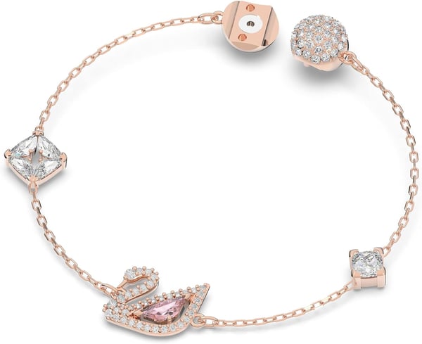 SWAROVSKI Dazzling Swan Jewelry Collection Blue Crystals Pink Crystals Clear CrystalsBracelet  Rose Gold Tone