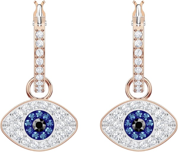 SWAROVSKI Symbolic Evil Eye Crystal Jewelry Collection Featuring Necklaces Earrings and BraceletsHoop Earrings