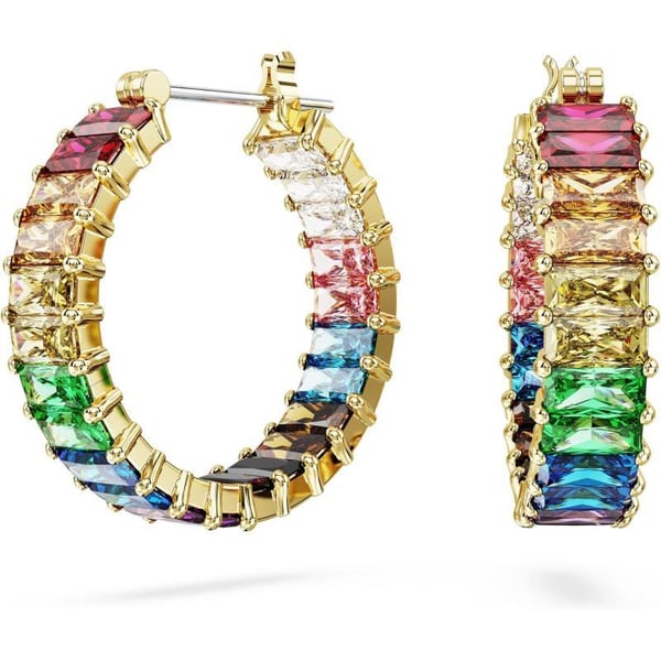 SWAROVSKI Matrix Crystal Earrings Collection Blue Clear and Pink Crystals on Multiple FinishesRainbow