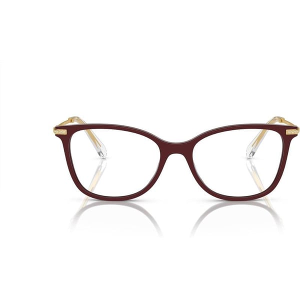 Swarovski Womens Sk2010f Low Bridge Fit Square Prescription Eyewear FramesBurgundyDemo Lens