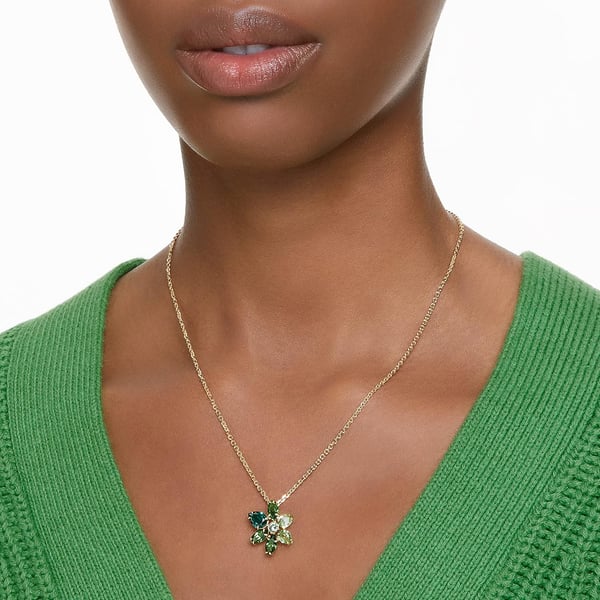 SWAROVSKI Gema Flower Pendant Necklace CollectionGreen Flower Pendant Necklace