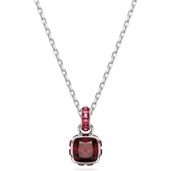 Swarovski Birthstone pendant Square cut January Red Rhodium FinishedSwarovski Birthstone pendant Square cut January Red Rhodium Finished