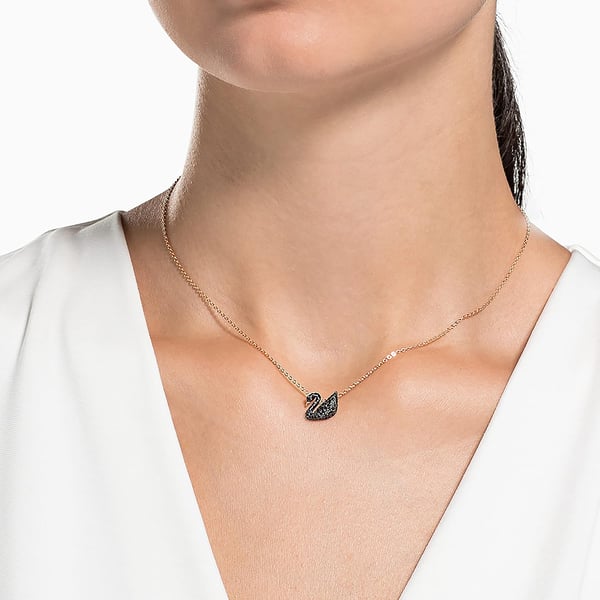 SWAROVSKI Iconic Swan Crystal Necklace Jewelry CollectionRose Gold Tone Necklace