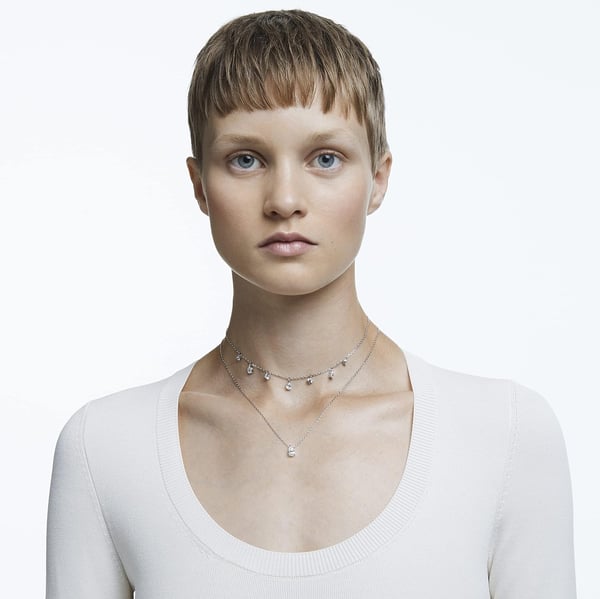 Swarovski Attract Crystal Necklace and Earrings Jewelry CollectionChoker Necklace  Rhodium Tone