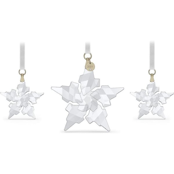 Swarovski Annual Edition 2023 Festive Ornament Gold Tone Swarovski Crystals with GoldTone Finished Metal Part of the Swarovski Annual Edition Collection2021 Annual Editions 2021 Set of 3  Clear