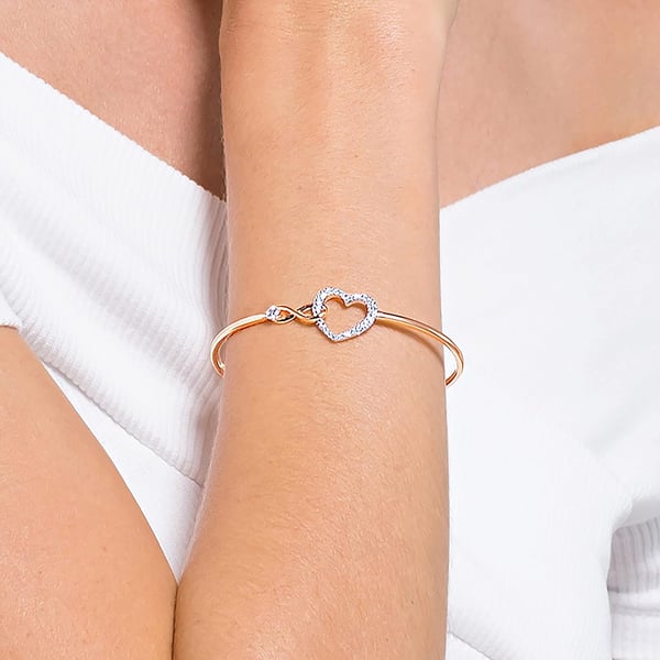 Swarovski Infinity Heart Jewelry Collection Necklaces and Bracelets Rose Gold amp Rhodium Tone Finish Clear CrystalsBangle Bracelet