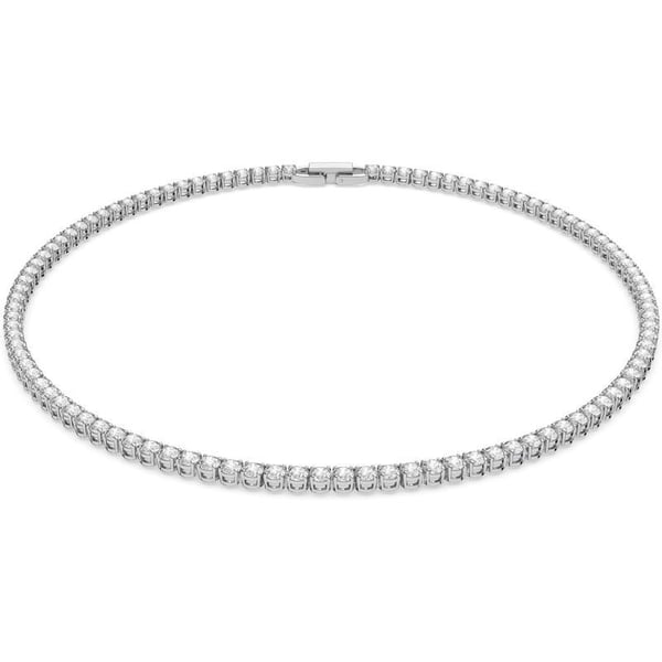 SWAROVSKI Tennis Deluxe Crystal Bracelet and Necklace Jewelry CollectionNecklace  Rhodium Tone