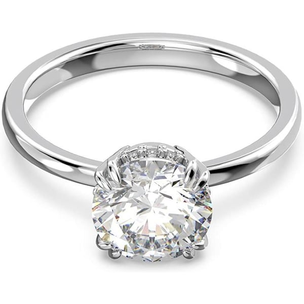 Swarovski Constella Cocktail Ring Jewelry Collection Princess Cut Clear CrystalsRhodium Tone Finish US 9EU 60