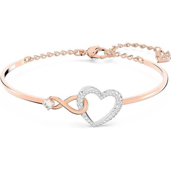 Swarovski Infinity Heart Jewelry Collection Necklaces and Bracelets Rose Gold amp Rhodium Tone Finish Clear CrystalsBangle Bracelet