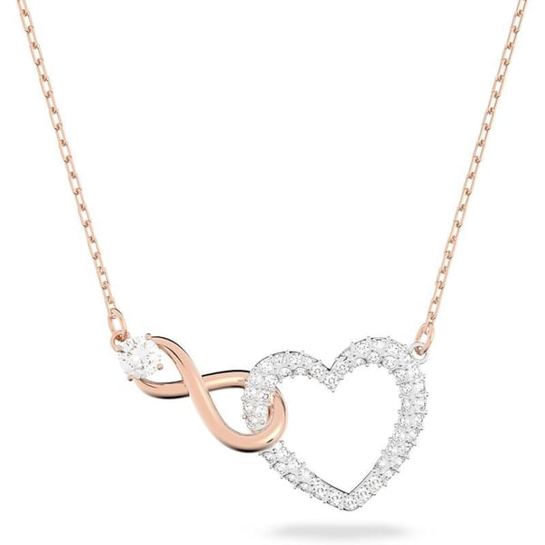 Swarovski Infinity Heart Jewelry Collection Necklaces and Bracelets Rose Gold amp Rhodium Tone Finish Clear CrystalsPendant Necklace