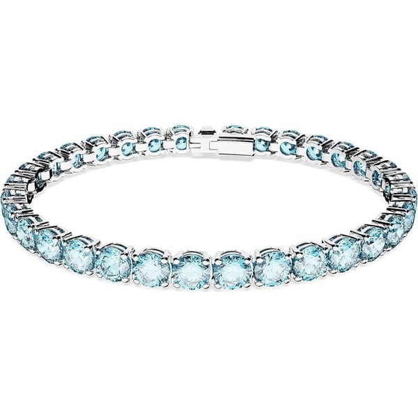 Swarovski Matrix Tennis Bracelet Collection Pink Crystals Blue Crystals Clear Crystals Round Cut Rhodium Finish Gold Tone Finish Rose Gold Tone FinishBlue Small