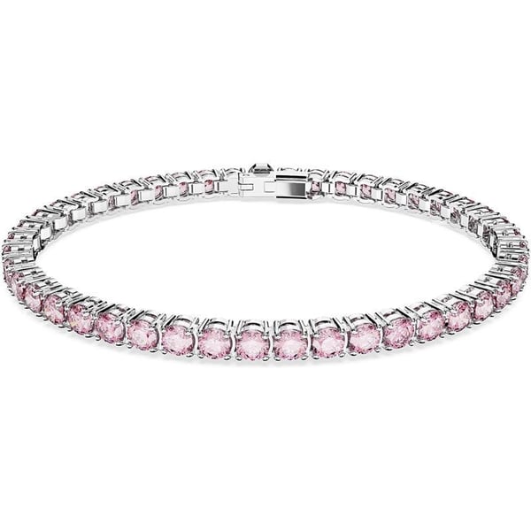 Swarovski Matrix Tennis Bracelet Collection Pink Crystals Blue Crystals Clear Crystals Round Cut Rhodium Finish Gold Tone Finish Rose Gold Tone FinishPink Small