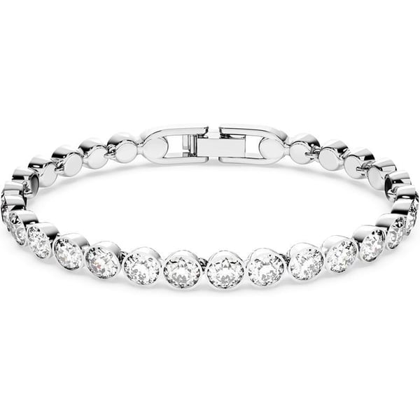 Swarovski Tennis Bracelet and Earring Jewelry Collection Rhodium Finish Clear CrystalsTennis Bracelet