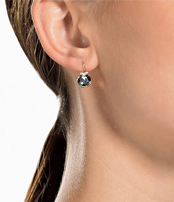 Swarovski Bella Crystal Earrings CollectionEarrings  Gray Rose Gold Finish