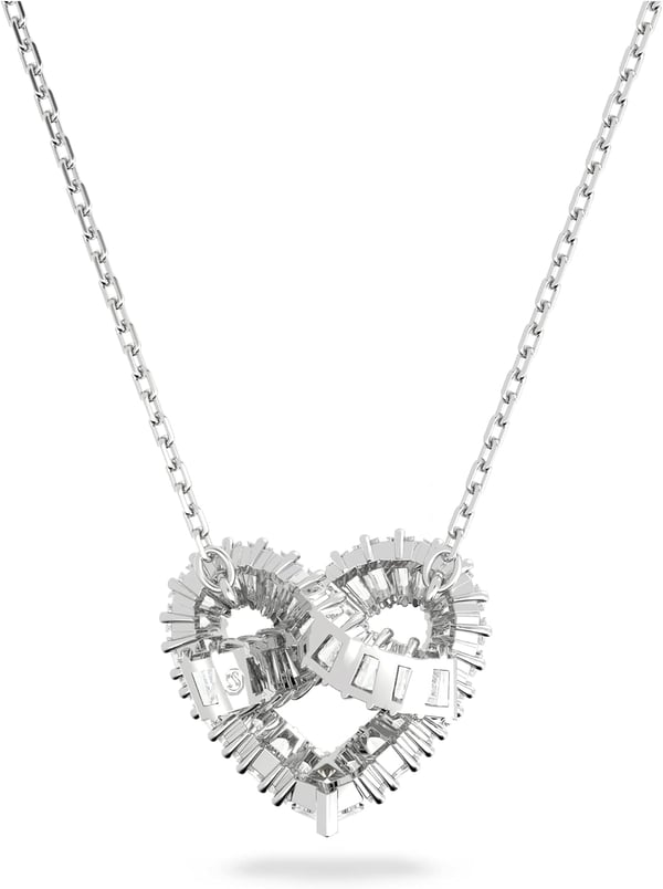 Swarovski Matrix Crystal Jewelry Collection with Heart Symbols and Rhodium Finished MetalHeart Pendant Necklace