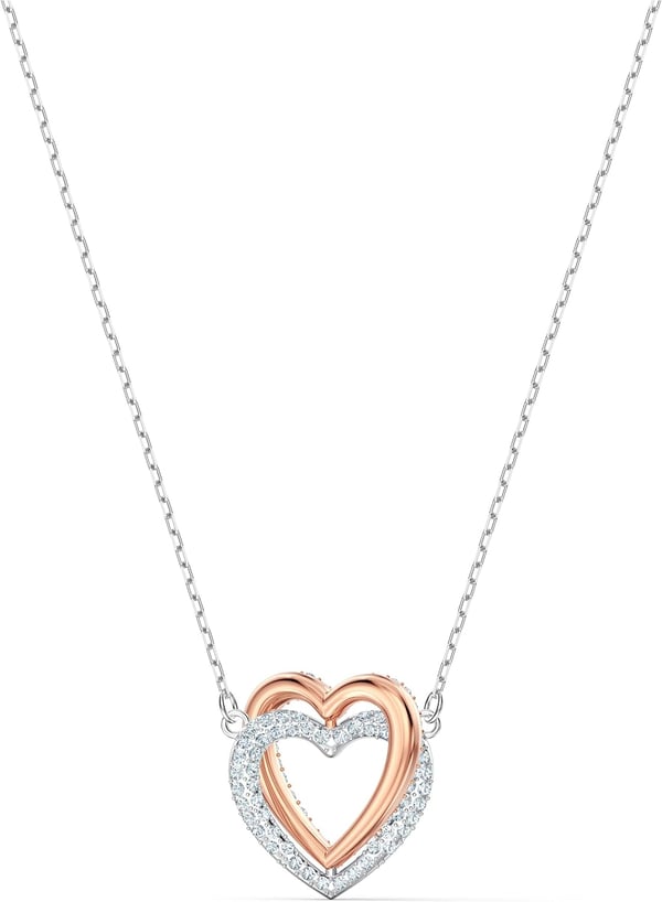 Swarovski Infinity Heart Jewelry Collection Necklaces and Bracelets Rose Gold amp Rhodium Tone Finish Clear CrystalsNecklace