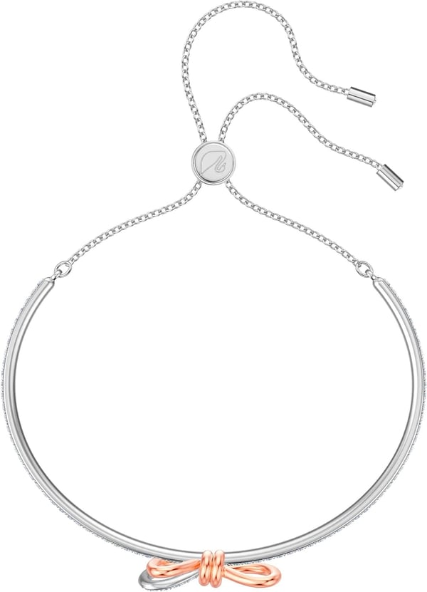 Swarovski Lifelong Bow Necklace and Bracelet Jewelry Collection Clear Crystals Rhodium FinishBangle Bracelet