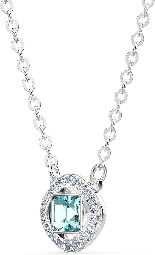 SWAROVSKI Angelic Square Collection NecklaceAqua Blue