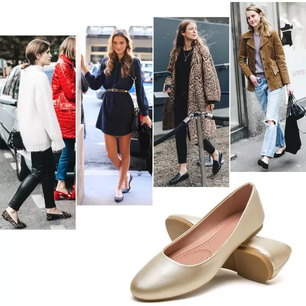 Hash Bubbie Women's Flats Shoes Ballet Flats Dress Shoes Comfortable PU Leather Slip on Shoes for Women