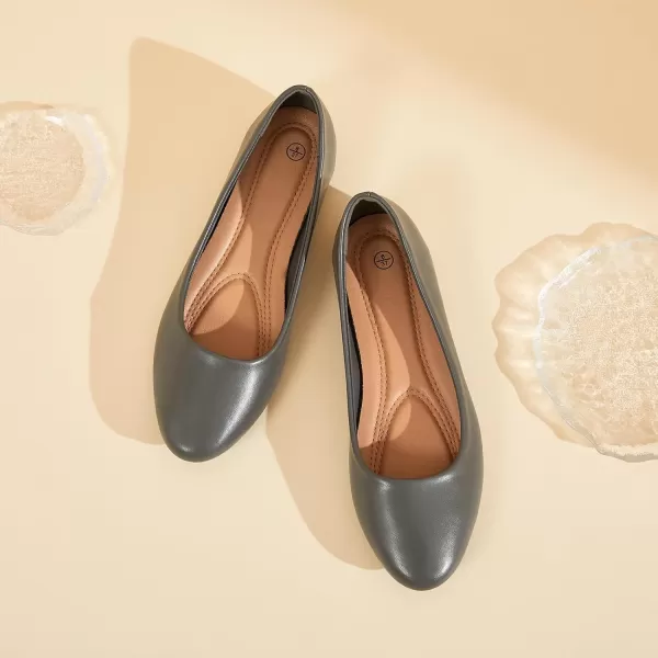 Hash Bubbie Women's Flats Shoes Ballet Flats Dress Shoes Comfortable PU Leather Slip on Shoes for Women