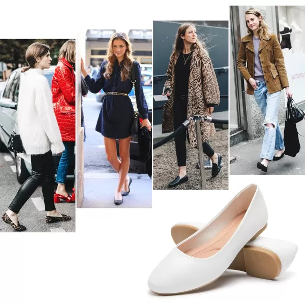Hash Bubbie Women's Flats Shoes Ballet Flats Dress Shoes Comfortable PU Leather Slip on Shoes for Women