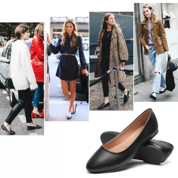 Hash Bubbie Women's Flats Shoes Ballet Flats Dress Shoes Comfortable PU Leather Slip on Shoes for Women