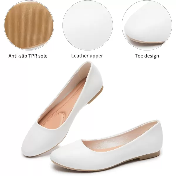 Hash Bubbie Women's Flats Shoes Ballet Flats Dress Shoes Comfortable PU Leather Slip on Shoes for Women