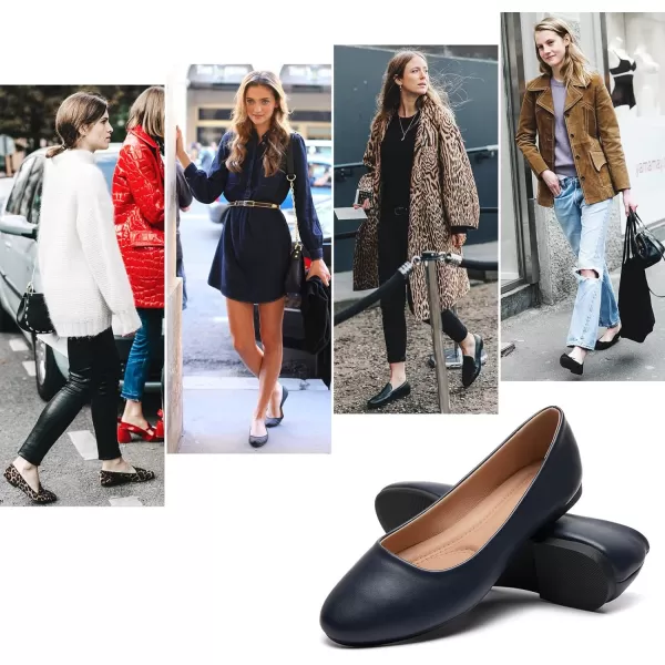Hash Bubbie Women's Flats Shoes Ballet Flats Dress Shoes Comfortable PU Leather Slip on Shoes for Women