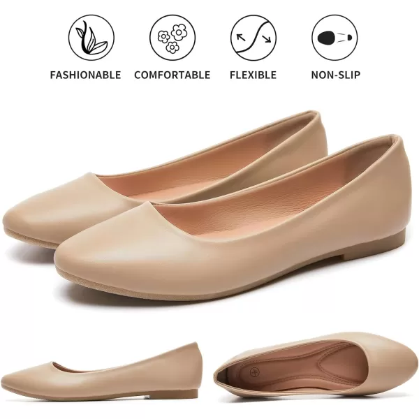 Hash Bubbie Women's Flats Shoes Ballet Flats Dress Shoes Comfortable PU Leather Slip on Shoes for Women