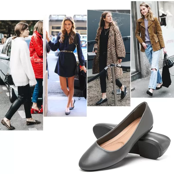 Hash Bubbie Women's Flats Shoes Ballet Flats Dress Shoes Comfortable PU Leather Slip on Shoes for Women