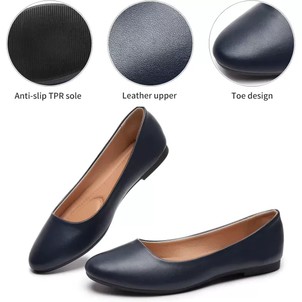 Hash Bubbie Women's Flats Shoes Ballet Flats Dress Shoes Comfortable PU Leather Slip on Shoes for Women