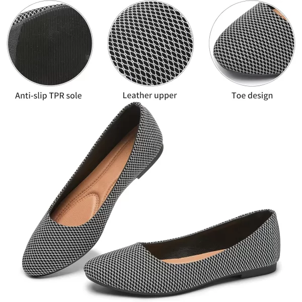 Hash Bubbie Women's Flats Shoes Ballet Flats Dress Shoes Comfortable PU Leather Slip on Shoes for Women