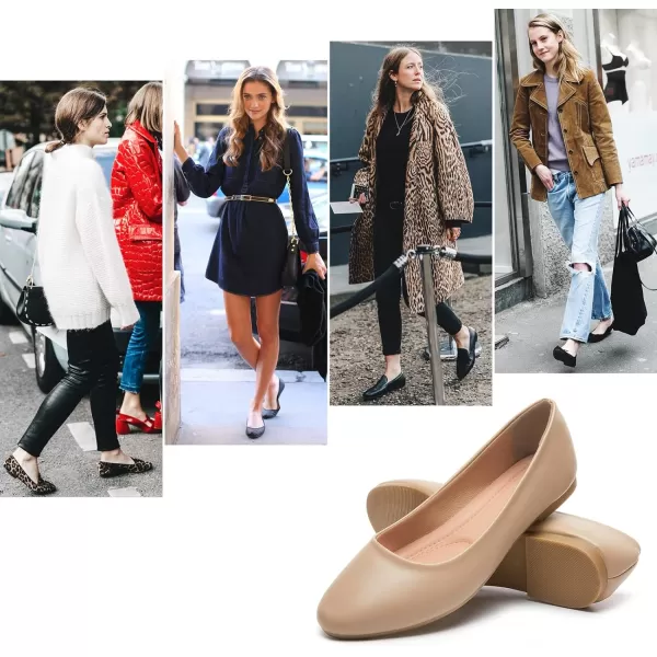 Hash Bubbie Women's Flats Shoes Ballet Flats Dress Shoes Comfortable PU Leather Slip on Shoes for Women