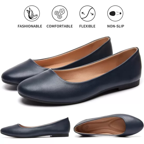 Hash Bubbie Women's Flats Shoes Ballet Flats Dress Shoes Comfortable PU Leather Slip on Shoes for Women