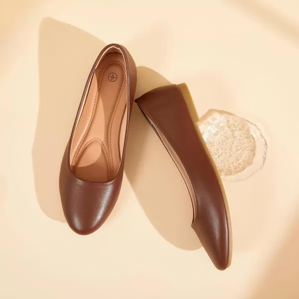 Hash Bubbie Women's Flats Shoes Ballet Flats Dress Shoes Comfortable PU Leather Slip on Shoes for Women