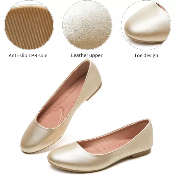 Hash Bubbie Women's Flats Shoes Ballet Flats Dress Shoes Comfortable PU Leather Slip on Shoes for Women