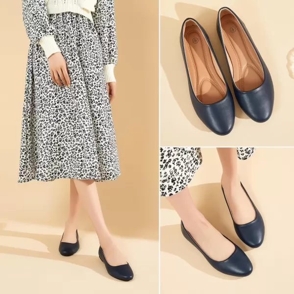 Hash Bubbie Women's Flats Shoes Ballet Flats Dress Shoes Comfortable PU Leather Slip on Shoes for Women