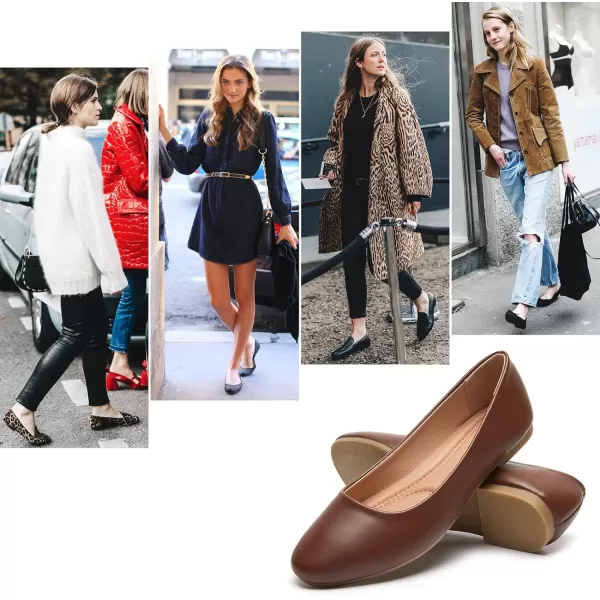 Hash Bubbie Women's Flats Shoes Ballet Flats Dress Shoes Comfortable PU Leather Slip on Shoes for Women