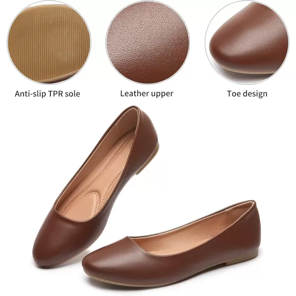 Hash Bubbie Women's Flats Shoes Ballet Flats Dress Shoes Comfortable PU Leather Slip on Shoes for Women
