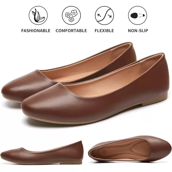 Hash Bubbie Women's Flats Shoes Ballet Flats Dress Shoes Comfortable PU Leather Slip on Shoes for Women