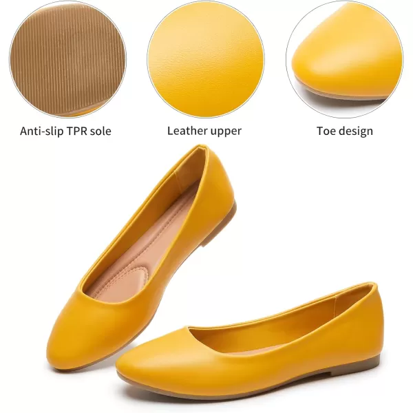 Hash Bubbie Women's Flats Shoes Ballet Flats Dress Shoes Comfortable PU Leather Slip on Shoes for Women