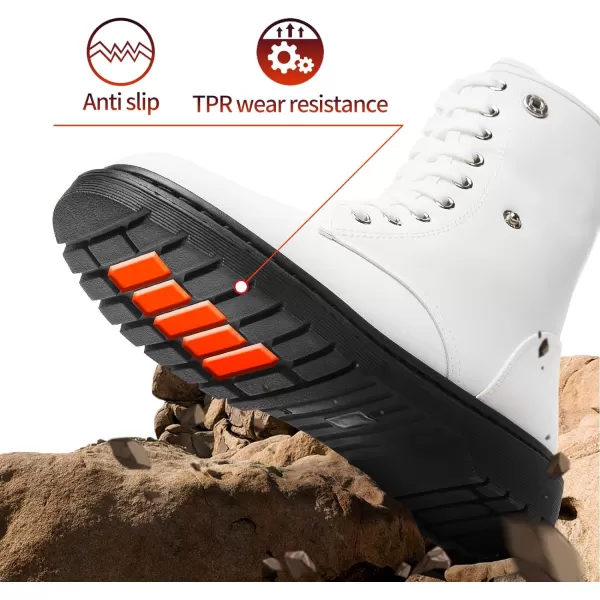 TUOPIN Women Fashion Ankle Boots, PU Lace-up Women's Combat Boots, Fleecing Warm Comfort Chelsea Anti-slip Womens Ankle Boots