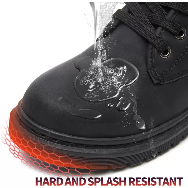 TUOPIN Women Fashion Ankle Boots, PU Lace-up Women's Combat Boots, Fleecing Warm Comfort Chelsea Anti-slip Womens Ankle Boots