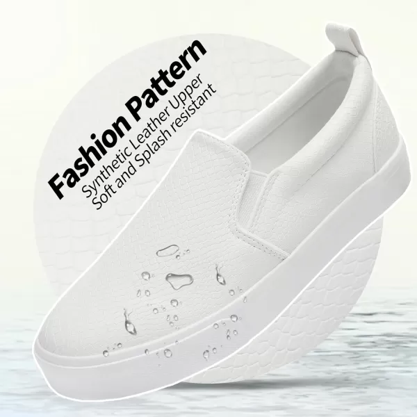 TUOPIN Womens Synthetic Leather Slip On Shoes,Padded Collar Slip on Sneakers for Women,Casual Loafers Walking Shoes