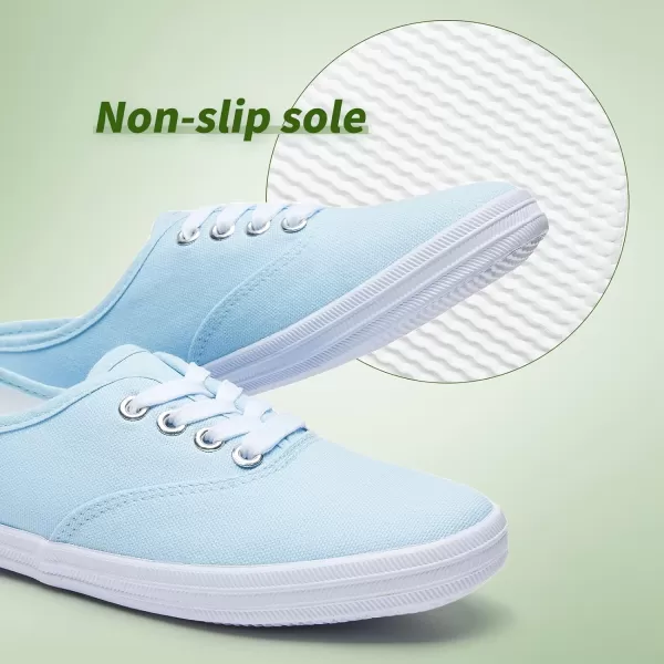 TUOPIN Womens White Canvas Sneakers Low Top Lace-up Canvas Shoes Lightweight Casual Tennis Shoes…