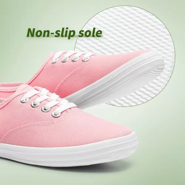TUOPIN Womens White Canvas Sneakers Low Top Lace-up Canvas Shoes Lightweight Casual Tennis Shoes…