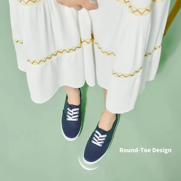 TUOPIN Womens White Canvas Sneakers Low Top Lace-up Canvas Shoes Lightweight Casual Tennis Shoes…