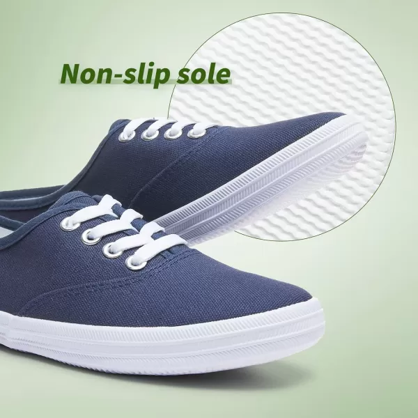 TUOPIN Womens White Canvas Sneakers Low Top Lace-up Canvas Shoes Lightweight Casual Tennis Shoes…