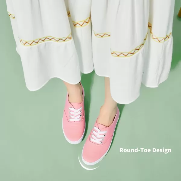 TUOPIN Womens White Canvas Sneakers Low Top Lace-up Canvas Shoes Lightweight Casual Tennis Shoes…